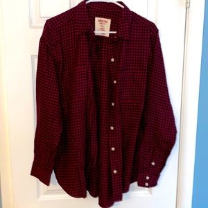 Red and Black Boyfriend Fit Flannel